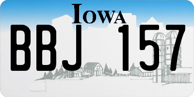 IA license plate BBJ157