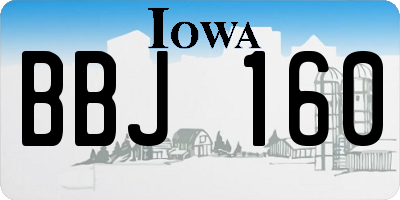 IA license plate BBJ160