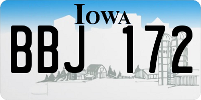 IA license plate BBJ172