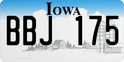 IA license plate BBJ175