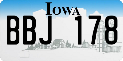 IA license plate BBJ178