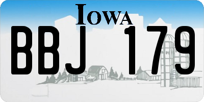 IA license plate BBJ179