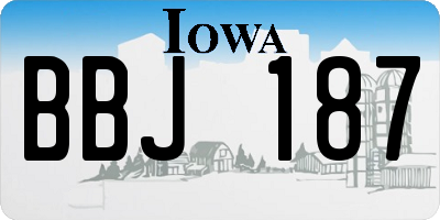 IA license plate BBJ187