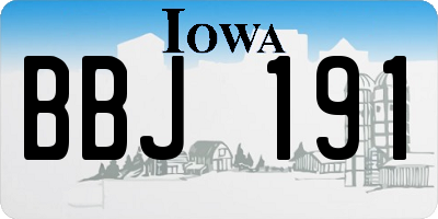 IA license plate BBJ191