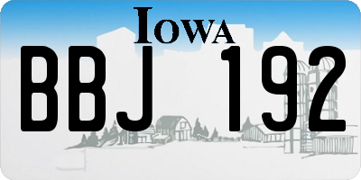 IA license plate BBJ192