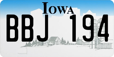 IA license plate BBJ194