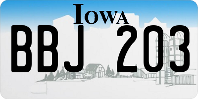 IA license plate BBJ203