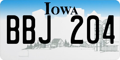 IA license plate BBJ204