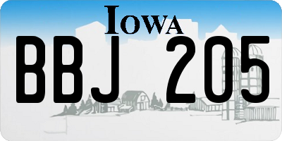 IA license plate BBJ205