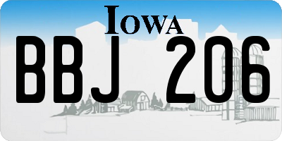 IA license plate BBJ206