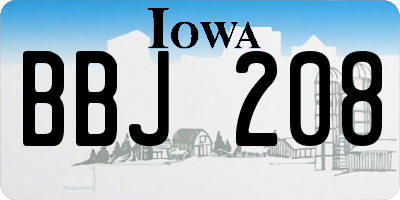 IA license plate BBJ208