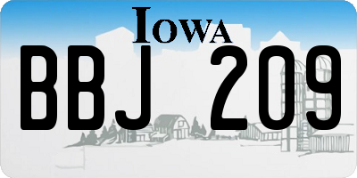 IA license plate BBJ209