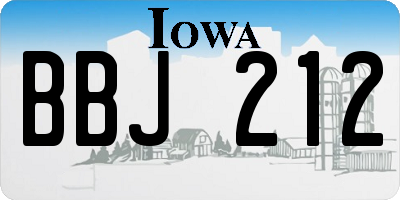 IA license plate BBJ212