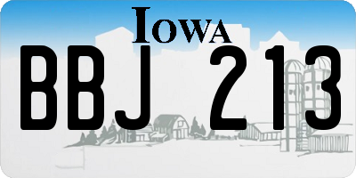 IA license plate BBJ213