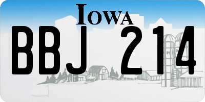 IA license plate BBJ214