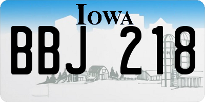 IA license plate BBJ218