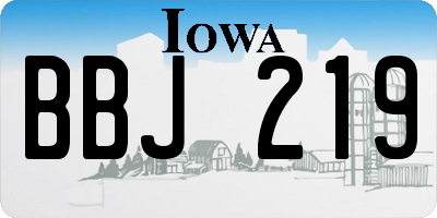 IA license plate BBJ219