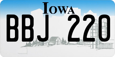 IA license plate BBJ220
