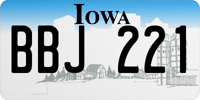 IA license plate BBJ221