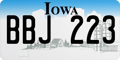 IA license plate BBJ223