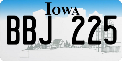 IA license plate BBJ225