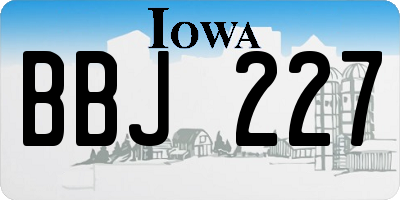 IA license plate BBJ227