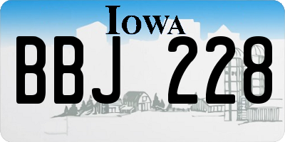 IA license plate BBJ228