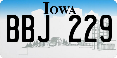 IA license plate BBJ229