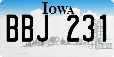 IA license plate BBJ231