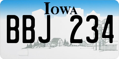 IA license plate BBJ234