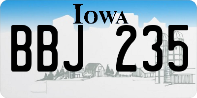 IA license plate BBJ235