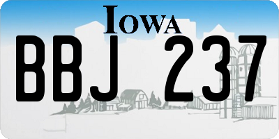 IA license plate BBJ237