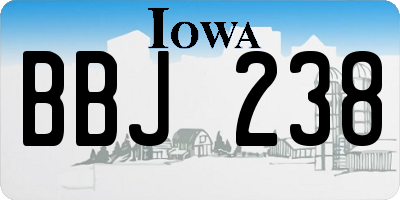 IA license plate BBJ238