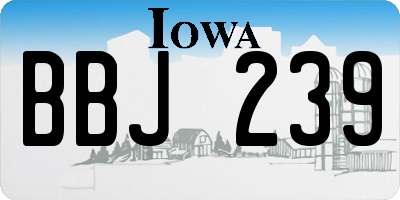 IA license plate BBJ239