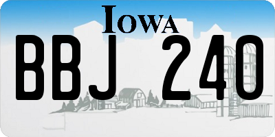 IA license plate BBJ240