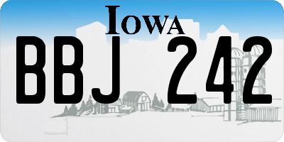 IA license plate BBJ242