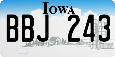 IA license plate BBJ243