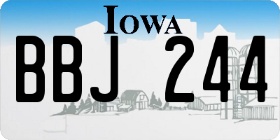 IA license plate BBJ244