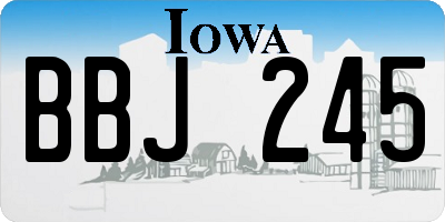 IA license plate BBJ245