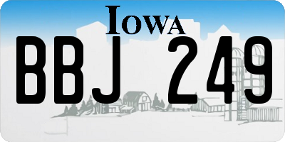 IA license plate BBJ249