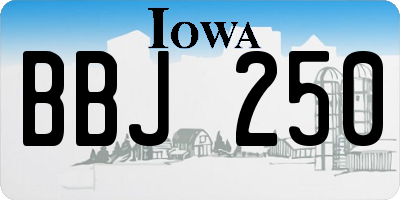 IA license plate BBJ250