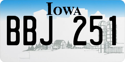 IA license plate BBJ251