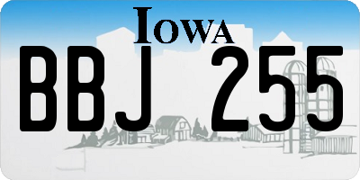 IA license plate BBJ255