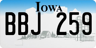 IA license plate BBJ259
