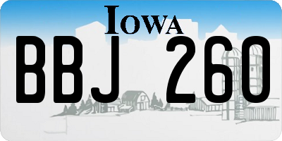 IA license plate BBJ260