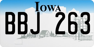 IA license plate BBJ263