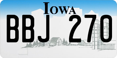 IA license plate BBJ270