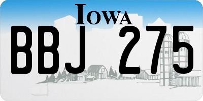 IA license plate BBJ275
