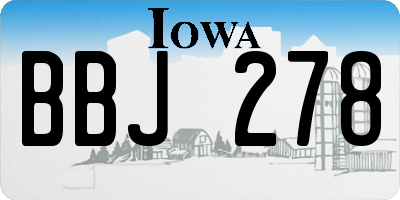 IA license plate BBJ278