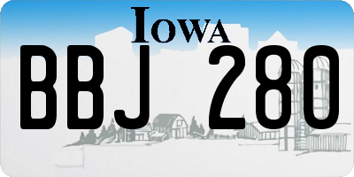 IA license plate BBJ280